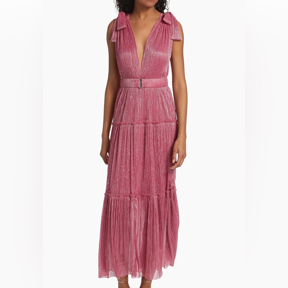 Helena Metallic Tiered Maxi Dress